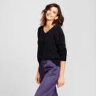 Women's Cable Chenille Pullover Sweater - Nitrogen Black