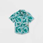 Toddler Boys' Kayak Print Challis Woven Short Sleeve Button-down Shirt - Cat & Jack Blue