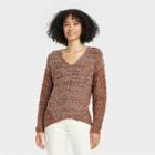 Women's V-neck Pullover Sweater - Universal Thread Brown