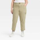 Women's Plus Size High-rise Boyfriend Cargo Pants - Universal Thread Olive Green