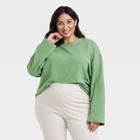 Women's Plus Size Ottoman Sweatshirt - A New Day Green