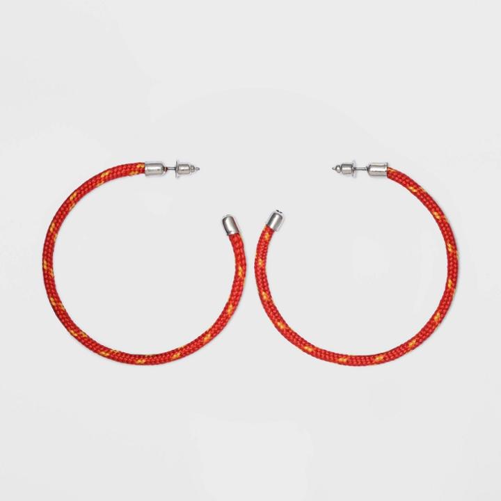 Corded Hoop Earrings - Wild Fable Orange