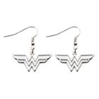 Women's Dc Comics Wonder Woman Stainless Steel (silver) Cut Out Dangle Earrings