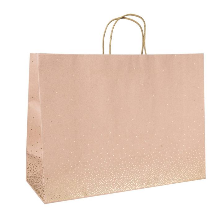 Spritz Large Scattered Foil Star Dotted Vogue Gift Bag Brown -