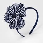 Girls' Striped Flower Headband - Cat & Jack Navy (blue)