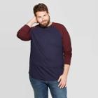 Men's Big & Tall Standard Fit Long Sleeve Baseball T-shirt - Goodfellow & Co Federal Blue