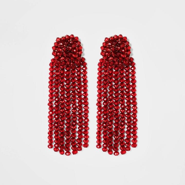 Sugarfix By Baublebar Beaded Tassel Earrings - Burgundy, Women's, Red