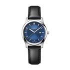 Women's Wenger City Classic - Swiss Made - Blue Dial Leather Strap Watch - Black, Navy