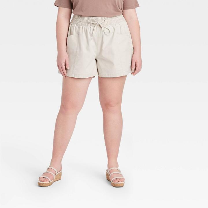 Women's Plus Size Pull-on Shorts - Ava & Viv Bronze X