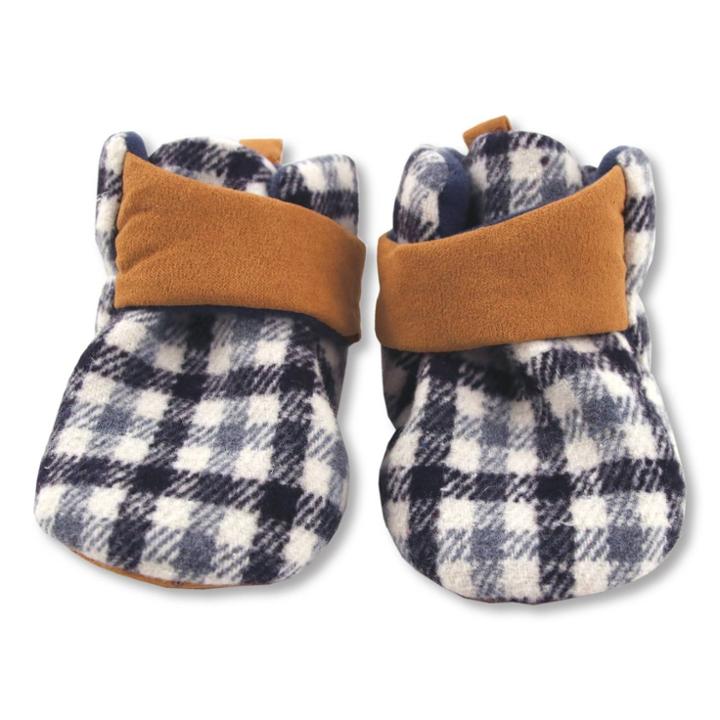 Baby Boys' Plaid Wrap Around Slippers - Cat & Jack Blue