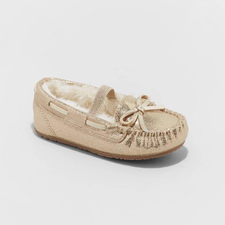 Girls' Celina Moccasin Slippers - Cat & Jack Gold