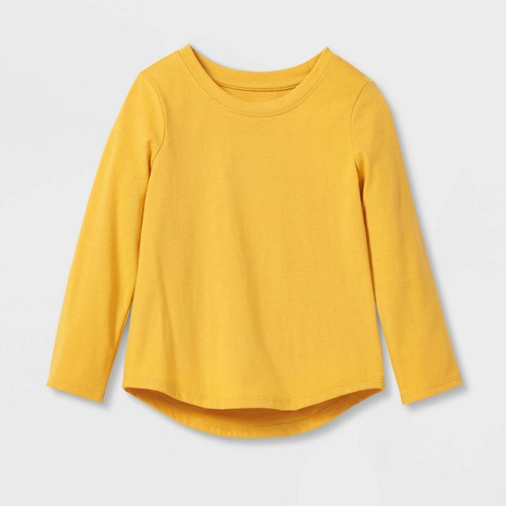 Toddler Girls' Solid Long Sleeve T-shirt - Cat & Jack Yellow
