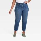 Women's High-rise Slim Fit Straight Jeans - Ava & Viv Medium Wash 22,
