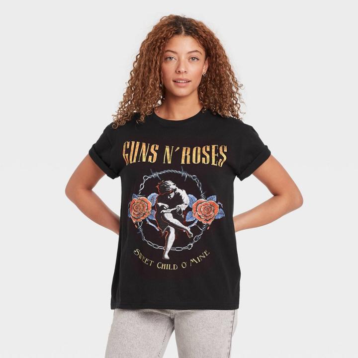 Women's Guns N' Roses Short Sleeve Graphic T-shirt - Black