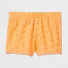 Toddler Girls' Woven Eyelet Hem Shorts - Art Class Peach