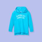 Girls' Oversized Graphic Hoodie - More Than Magic Turquoise