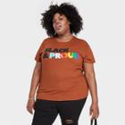 No Brand Pride Adult Plus Size Black And Proud Short Sleeve T-shirt - Brown