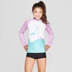 Girls' Mermaid Tail Long Sleeve Rash Guard - Cat & Jack White L, Girl's,