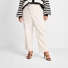 Women's Plus Size High-rise Overlap Waist Straight Leg Jeans - Future Collective With Kahlana Barfield Brown Cream