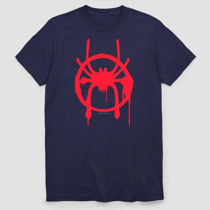 Men's Marvel Spiderverse Miles Morales Short Sleeve Graphic T-shirt - Navy