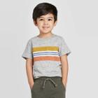 Toddler Boys' Stripe T-shirt - Cat & Jack Light Gray 12m, Toddler Boy's