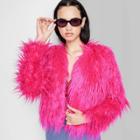 Women's Faux Fur Jacket - Wild Fable Magenta
