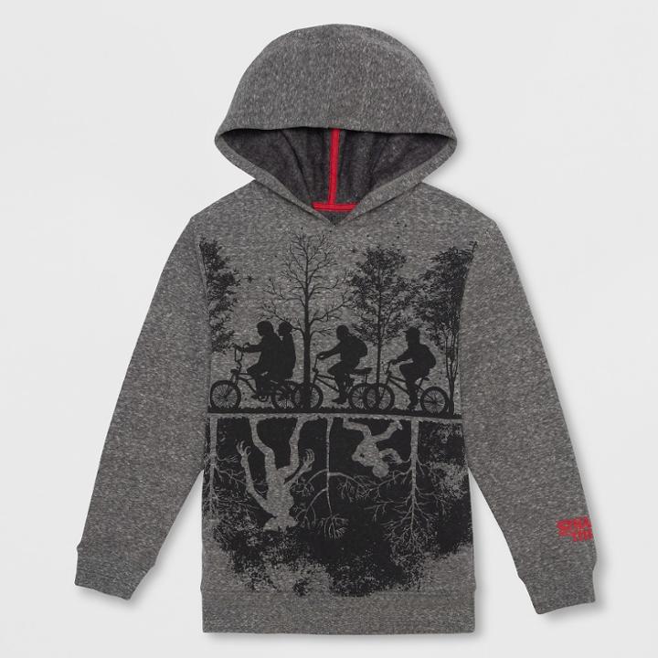 Boys' Stranger Things Upside Down Hoodie - Charcoal Heather