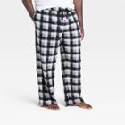 Men's Big & Tall Buffalo Plaid Microfleece Pajama Pants - Goodfellow & Co Black