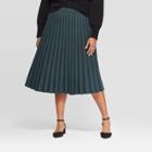 Women's Plus Size Midi Sweater Skirt - A New Day Dark Green