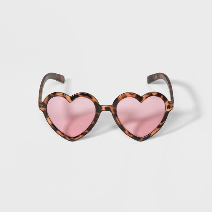 Girls' Heart Sunglasses - Cat & Jack Brown, Green
