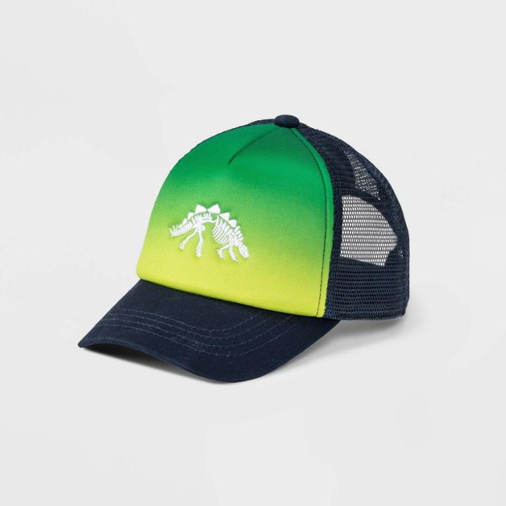 Kids' Tie-dye Dinosaur Baseball Hat - Cat & Jack Green/navy