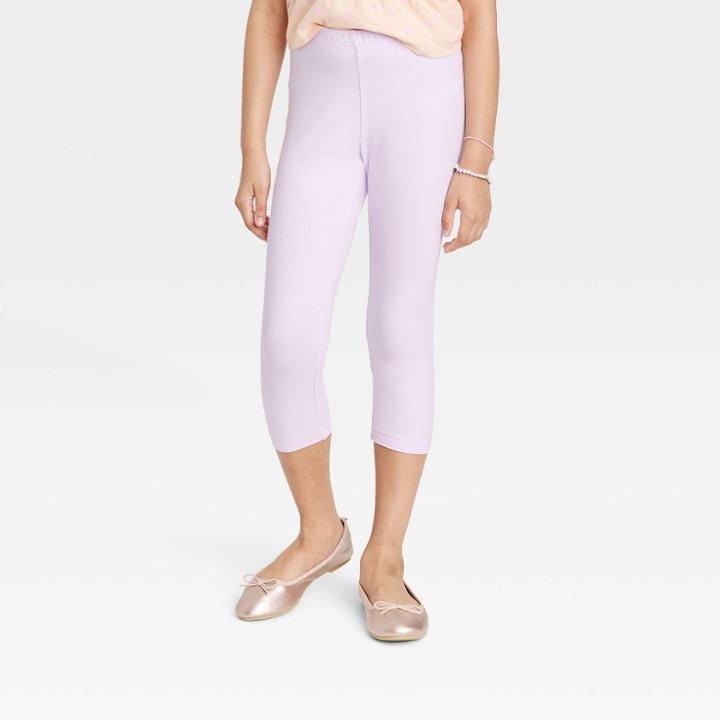 Girls' Capri Leggings - Cat & Jack Light Violet Xs,