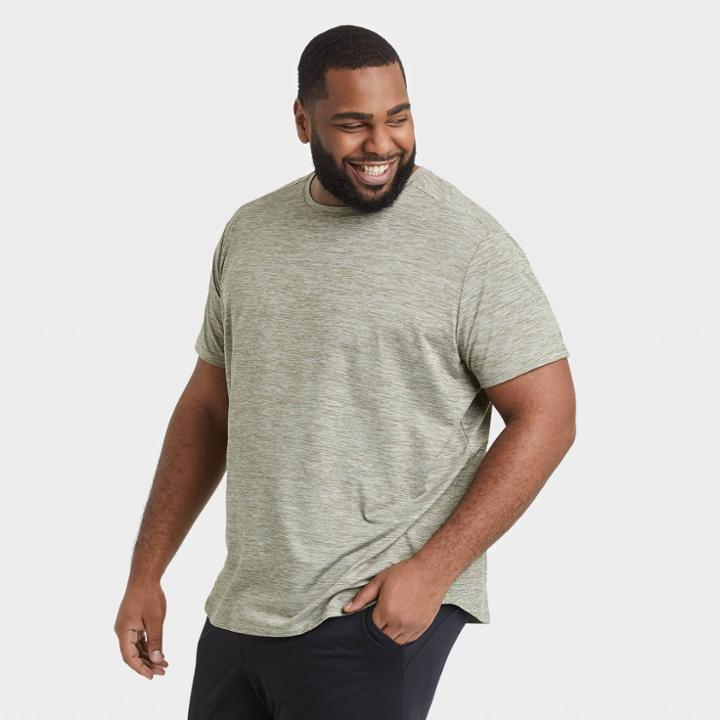 Men's Big & Tall Short Sleeve Soft Stretch T-shirt - All In Motion Olive 3xl, Green Green Grey