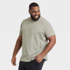 Men's Big & Tall Short Sleeve Soft Stretch T-shirt - All In Motion Olive 3xl, Green Green Grey