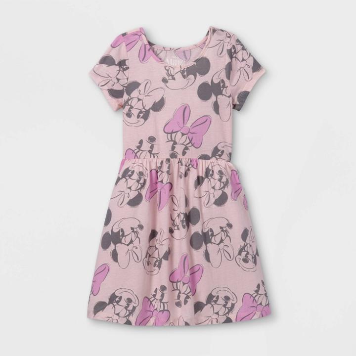 Girls' Disney Minnie Mouse Skater Dress - Pink
