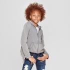 Girls' Fringe Zip Hoodie - Art Class Gray