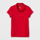 Girls' Short Sleeve Jersey Uniform Polo Shirt - Cat & Jack Red