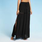 Women's Inset Trim Maxi Skirt Cover Up - Cover 2 Cover Black