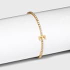 Gold Plated Cubic Zirconia Initial 'e' Tennis Bracelet - A New Day Gold