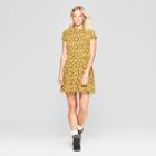 Women's Short Sleeve Jacquard Knit Dress - Xhilaration Gold