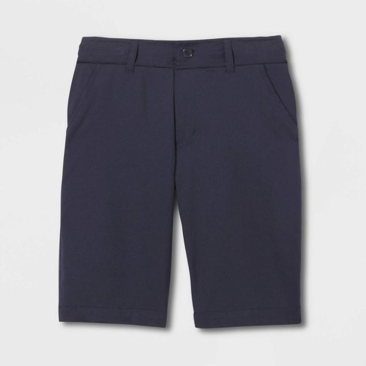 French Toast Boys' Uniform Flat Front Stretch Performance Shorts - Navy