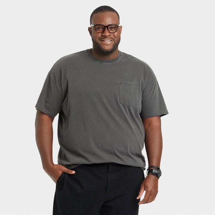 Men's Big & Tall Standard Fit Short Sleeve Crewneck T-shirt - Goodfellow & Co Hematite