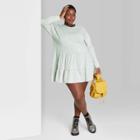 Women's Plus Size Mineral Wash Long Sleeve Sweatshirt Dress - Wild Fable