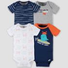 Gerber Baby 4pk Waves Onesies - White/blue/gray