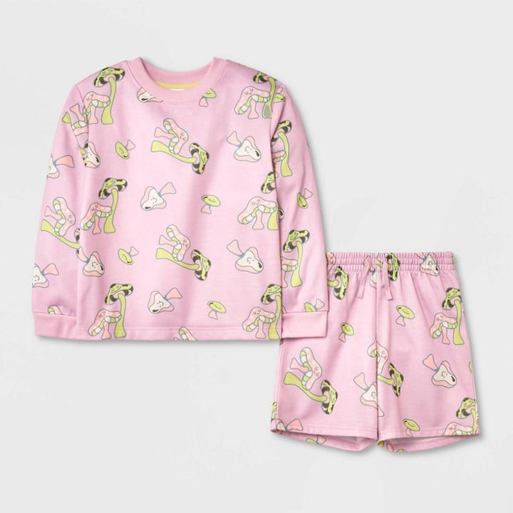Kids' 2pc Fleece Pajama Set - Art Class Pink