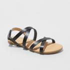 Girls' Nia Strappy Ankle Strap Sandals - Cat & Jack Black