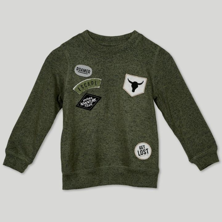 Afton Street Toddler Boys' Hacci Sweatshirt - Green