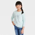 Girls' Unicorn Long Sleeve Graphic T-shirt - Cat & Jack Turquoise Blue