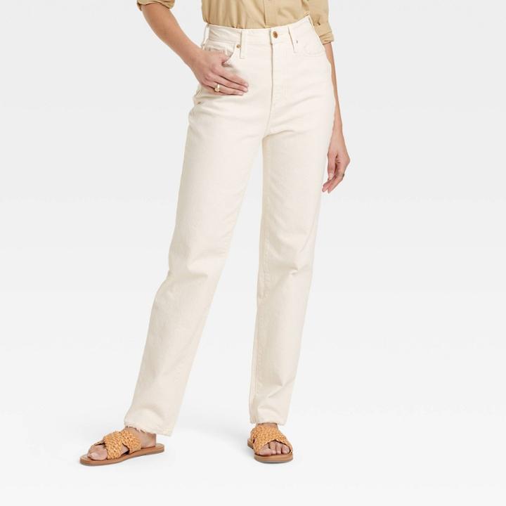 Women's High-rise 90's Vintage Straight Jeans - Universal Thread Off-white