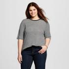 Women's Plus Size Elbow Sleeve Linen T-shirt Black 4x - Who What Wear